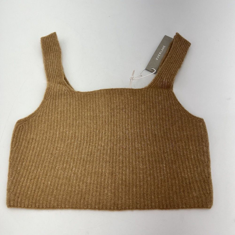 Everlane Camel Yak And Wool Blend The Cozy Stretch Knit Cropped Tank Size S NWT